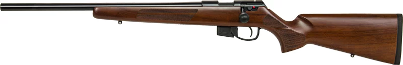 Anschutz 1761L D HB left-hand bolt-action .22 LR rifle, 20-inch blued barrel, walnut stock