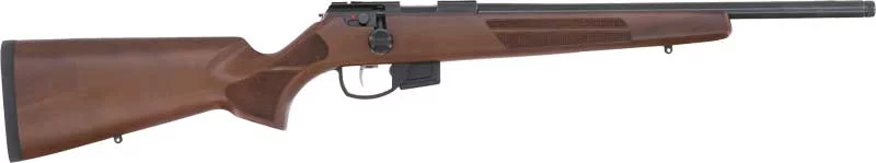 Anschutz 1761 HB .17 HMR bolt-action rifle with 18-inch blued barrel and walnut stock