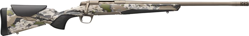 Browning X-Bolt 2 Speed SPR rifle in OVIX camouflage with 22 inch fluted barrel and Smoked Bronze Cerakote finish