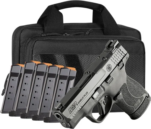 Smith & Wesson M&P Shield Plus optics-ready 9mm 3.1in with night sights and Savior Specialist bag