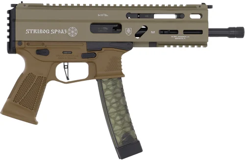 Grand Power Stribog SP9A3 9mm FDE pistol with 8-inch threaded barrel