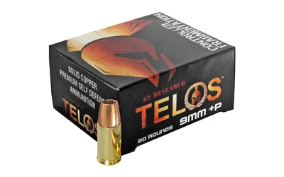 G2 Research Telos 9mm +P 92 gr fracturing copper hollow point ammunition 20-round box