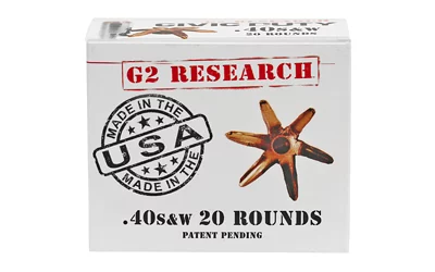 G2 Research Civic Duty .40 S&W 122 gr 20rd box copper expansion ammunition