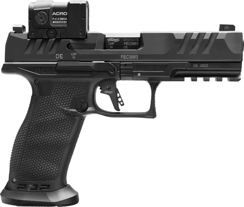 Walther PDP PRO FS 9mm pistol 4.5 in with Aimpoint ACRO and three 18-round magazines, black