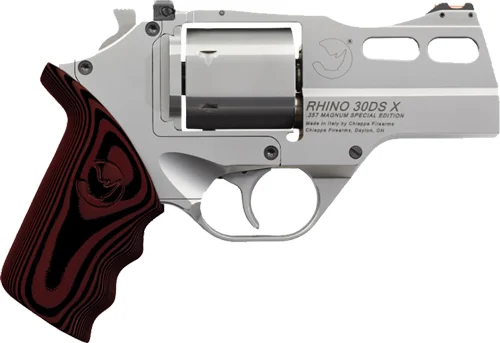 Chiappa Rhino 30 DSX .357 Magnum 3 inch stainless revolver with G10 black and red grips