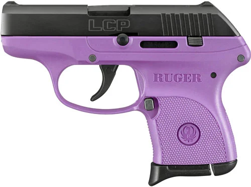 Ruger LCP Lady Lilac TALO .380 ACP pistol with blued slide and purple frame
