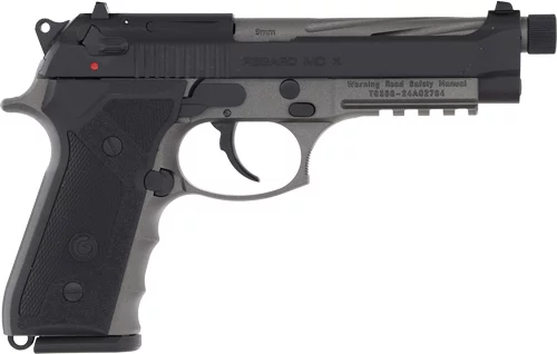EAA Girsan Regard MC X 9mm two-tone pistol with spiral-fluted threaded 4.9 inch barrel