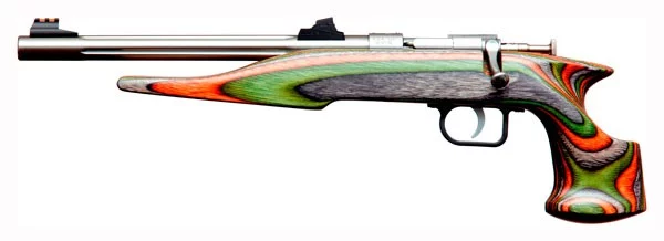 Davey Crickett Chipmunk .22 WMR hunter pistol, stainless barrel, camo laminate stock
