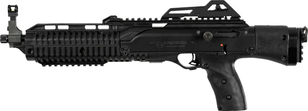 Hi-Point 4595P semi-auto pistol with threaded barrel and black polymer frame
