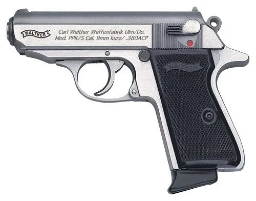 Walther PPK/S .380 ACP 3.3in stainless pistol with black grips