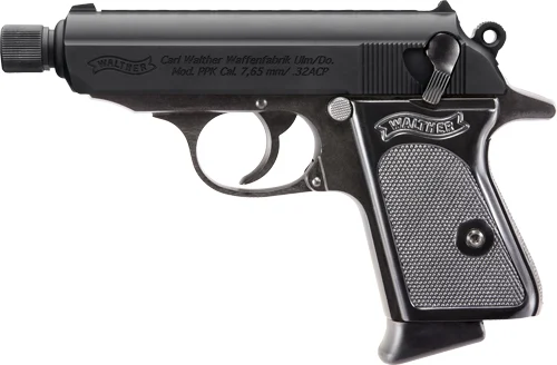 Walther PPK SD .32 ACP 3.3-inch threaded barrel black finish side view