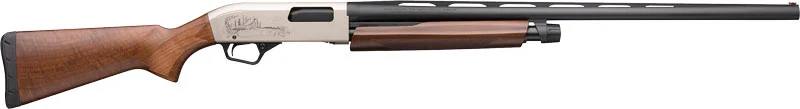 Winchester SXP Upland Field 12ga pump shotgun, 28in vent-rib barrel, engraved matte nickel receiver, Grade II/III Turkish wal