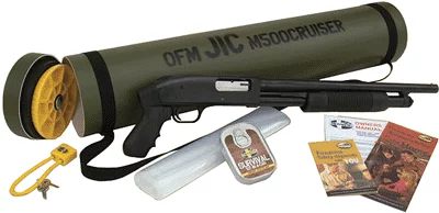 Mossberg 500 JIC Cruiser 12ga 18.5in blued pump shotgun with pistol grip and green carry tube