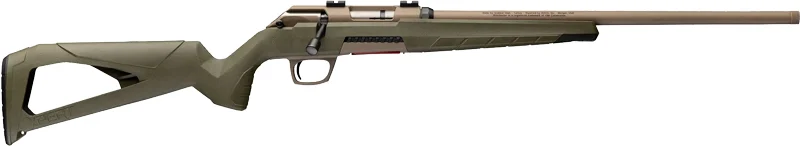 Winchester Xpert 17 WSM 18-inch rifle with OD green thumbhole stock and Flat Dark Earth barrel