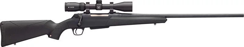 Winchester XPR .270 WSM 24-inch bolt-action rifle with Vortex Crossfire II 3-9x40 scope, blued finish, black synthetic stock