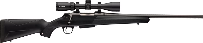 Winchester XPR Compact .243 Winchester 20 inch rifle with mounted Vortex Crossfire II 3-9x40 scope