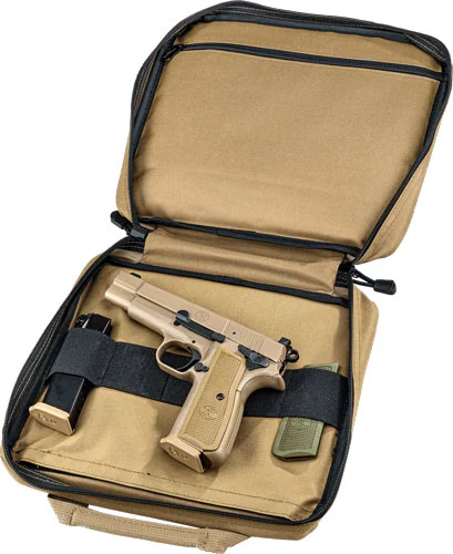FN High Power 9mm 4.7-inch FDE PVD pistol, steel frame, FDE and OD polymer grips, two magazines