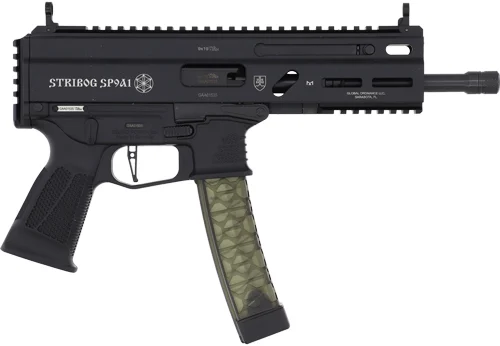 Grand Power Stribog SP9A3 9mm pistol 8in threaded barrel black with three 30-round magazines