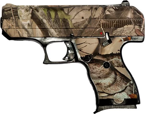 Hi-Point C9 9mm compact pistol with hydro-dipped woodland camo finish and 3.5 inch barrel