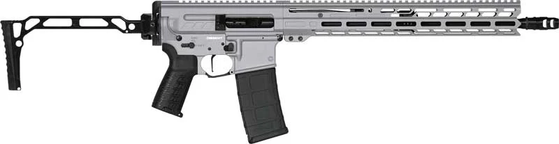 CMMG Dissent MK4 9mm 16.1-inch rifle with folding stock in titanium finish