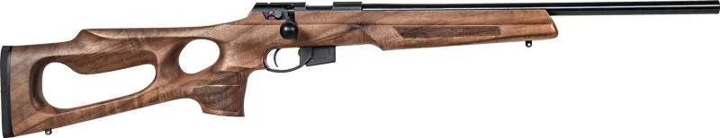 Anschutz 1761 HB .22 LR 20in blued walnut thumbhole stock bolt action rifle