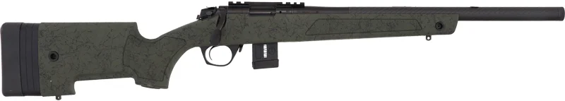 Bergara BMR-X .17 HMR 18in carbon fiber barrel rifle with black/green synthetic stock