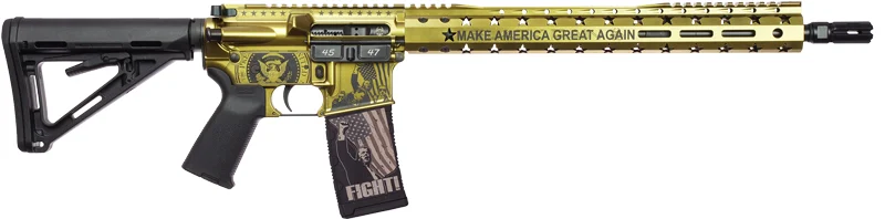 Black Rain Ordnance SPEC15 Trump FX 5.56 rifle, 16 inch barrel, Gold FX Cerakote