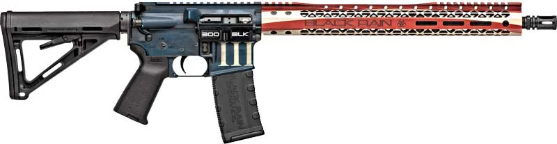 Black Rain Ordnance Patriot rifle .300 AAC Blackout 16-inch Betsy Ross flag finish