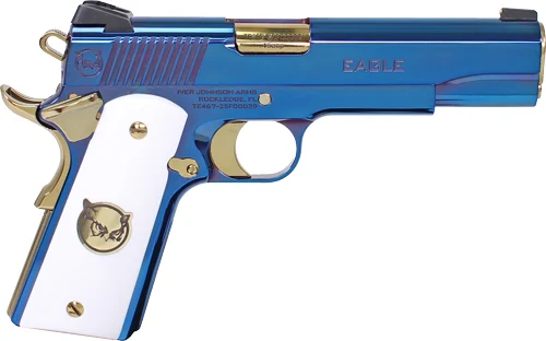 Iver Johnson Eagle Ultramarine 1911 .45 ACP pistol, 8-round capacity, ultramarine PVD finish