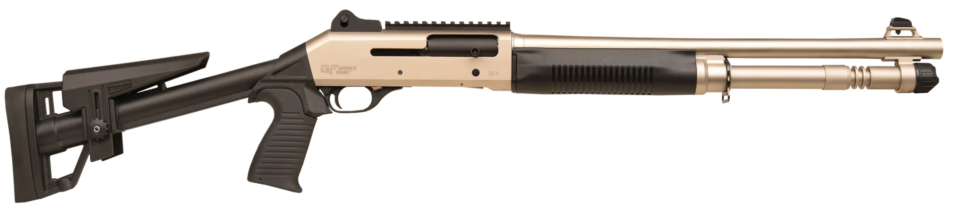 GForce Arms GF4 SAX-2T 12GA 18.5in nickel and black semi-auto shotgun left-side