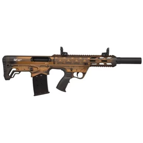 G-Force Arms GFY-1 12 Gauge bullpup shotgun, American Flag Burnt Bronze finish, flip-up sights