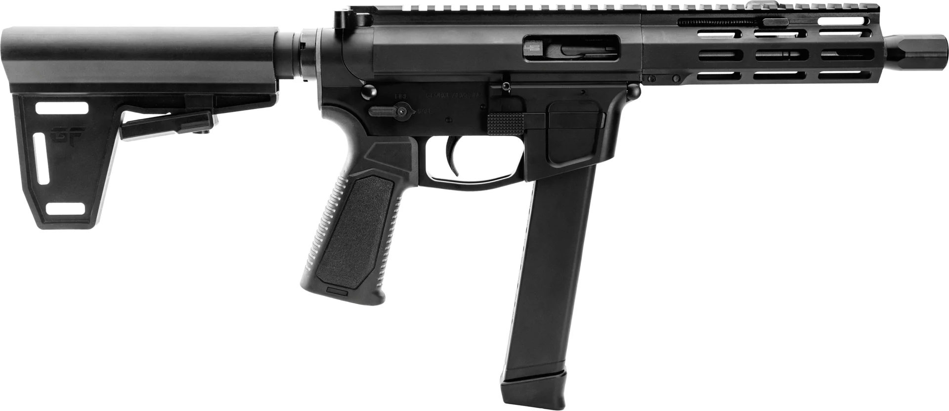 GForce Arms Jawbone Hybrid .45 ACP 7-inch pistol with paddle brace, black finish