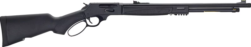 Henry X Model .360 Buckhammer lever-action rifle with 21.375 inch threaded blued barrel and black synthetic stock