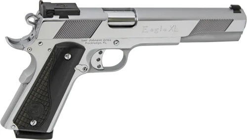 Iver Johnson Eagle XL 1911 .45 ACP 6-inch bright chrome with wood grips
