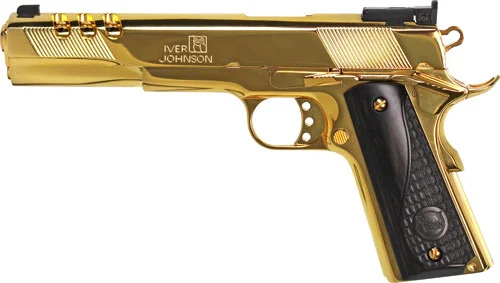 Iver Johnson Eagle XL Ported .45 ACP 6in 24K Gold Black Wood Grips