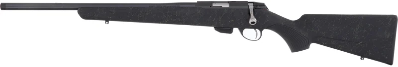 Tikka T1X Roughtech left-hand .17 HMR 20in blued rifle with threaded barrel and emerald Roughtech synthetic stock