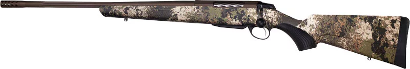 Tikka T3x Lite Veil Wideland left-hand .308 Win bolt-action rifle with 20 inch bronze barrel and camouflage synthetic stock