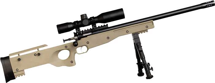 Keystone Crickett CPR .22 LR precision rifle package with FDE stock, blued threaded bull barrel, scope and bipod