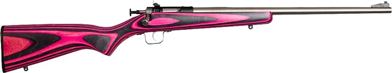 Keystone Crickett G2 .22 LR youth single-shot rifle, 16.12in stainless barrel, pink and black laminate stock