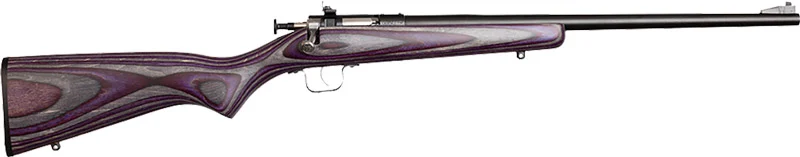 Keystone Crickett Gen 2 .22 LR rifle with purple laminate stock and blued finish