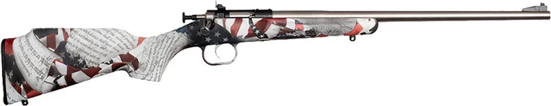 Keystone Crickett Amendment Series stainless 16.12 in .22 LR bolt-action youth rifle with synthetic flag stock