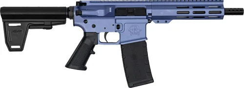 Great Lakes GLFA 223 Wylde braced AR pistol with 7.5 inch nitride barrel, Wild Orchid Cerakote finish and 30-round magazine