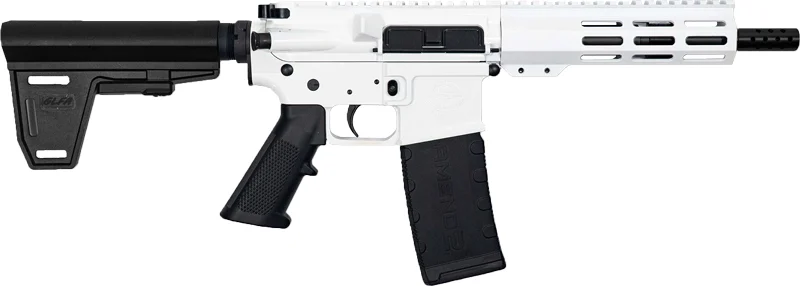 Great Lakes GL15223PBWHT 223 Wylde 7.5in braced AR pistol white Cerakote