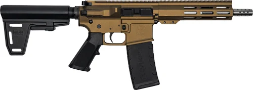 Great Lakes braced AR pistol with 7.5-inch stainless barrel and bronze Cerakote finish