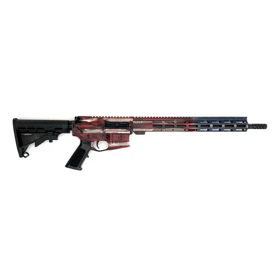 Great Lakes GL-15 .223 Wylde AR-15 16 inch Battleworn American Flag