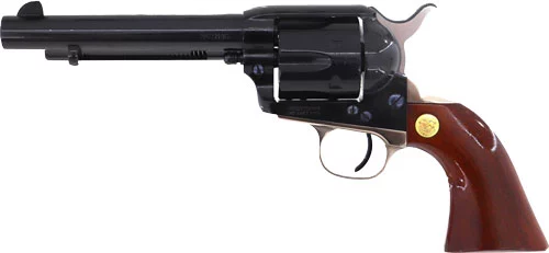 Cimarron Pistoleer 5.5-inch blued revolver with wood grips and nickel backstrap