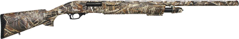 Iver Johnson Max-5 12ga pump shotgun with 26in barrel and camo synthetic stock