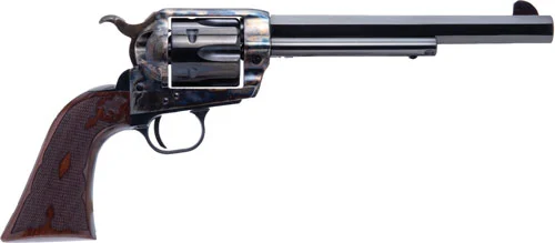 Cimarron El Malo 2 revolver 7.5-inch octagon barrel, case-colored frame, blued finish, walnut grips