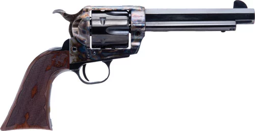 Cimarron El Malo 2 .45 Long Colt revolver with 5.5-inch octagon barrel, case-colored frame, blued finish, walnut grips