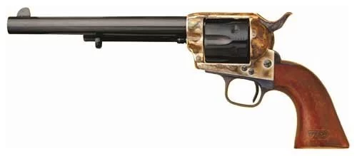 Cimarron 7th Cavalry .45 Long Colt revolver, 7.5 inch blued barrel, walnut one-piece grip